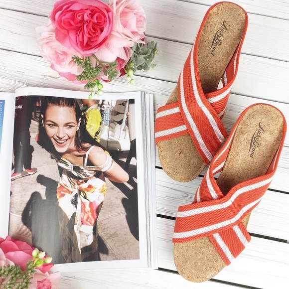 Lucky Brand Miller2 Orange Cork Platform Wedge 10 - Picture 1 of 8